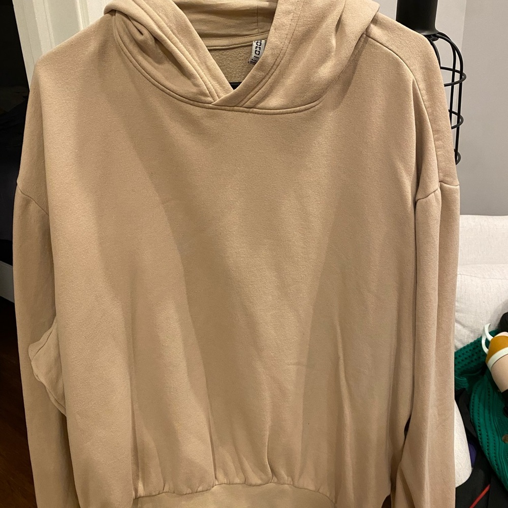Beige Hooded Sweatshirt